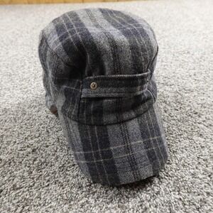 VTG Gap Hat Cap Fitted L Gray Plaid Wool Army Ear Flap Winter 1969 Y2K 00s Mens